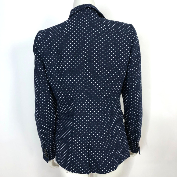 J.Crew REGENT Blazer 4 100% Linen Polka Dot Button Business Blazer Jacket blue - Picture 4 of 16